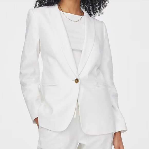 J. Crew Factory AL222 White Linen Blend Blazer NWT size 8 - Picture 1 of 8
